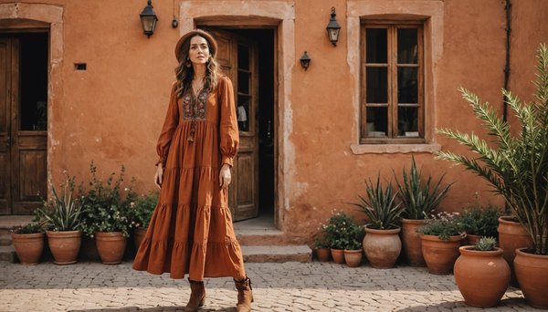 Découvrez la robe bohème terracotta pour un style unique